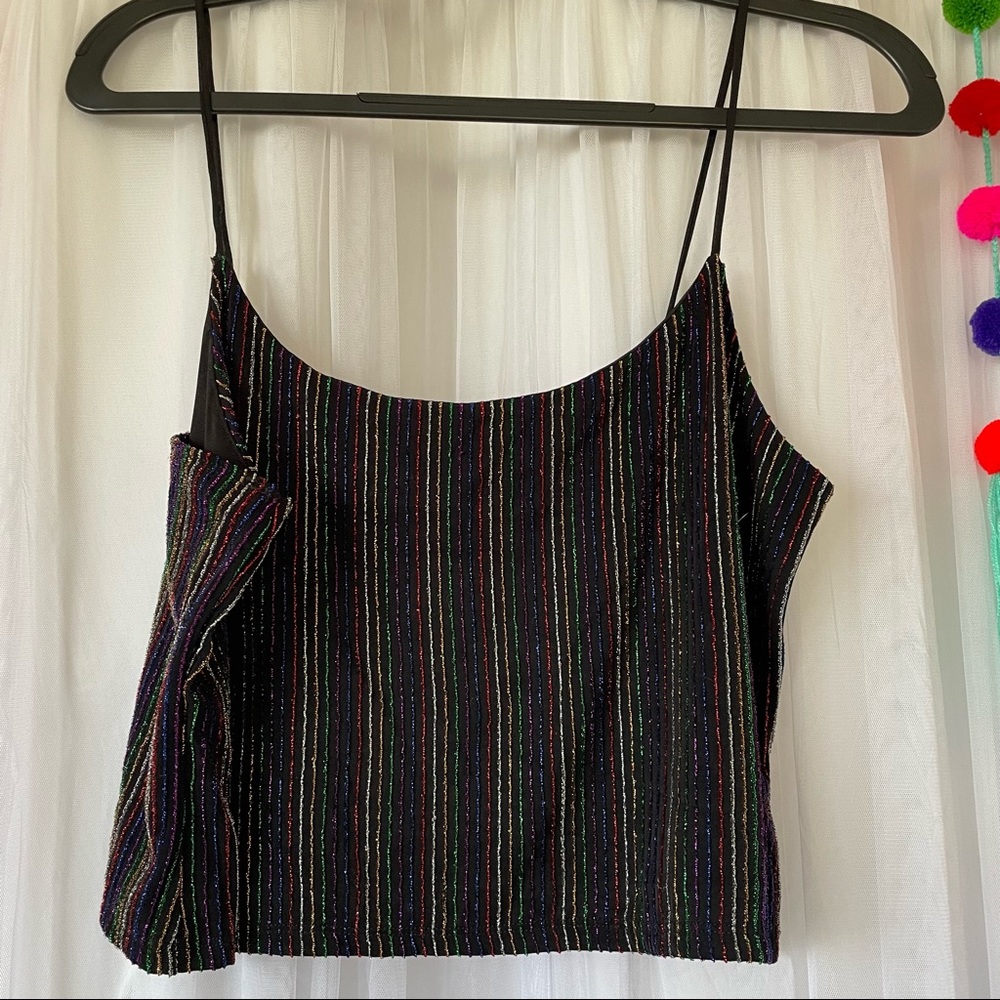 Topshop size 12 sparkly metallic crop top